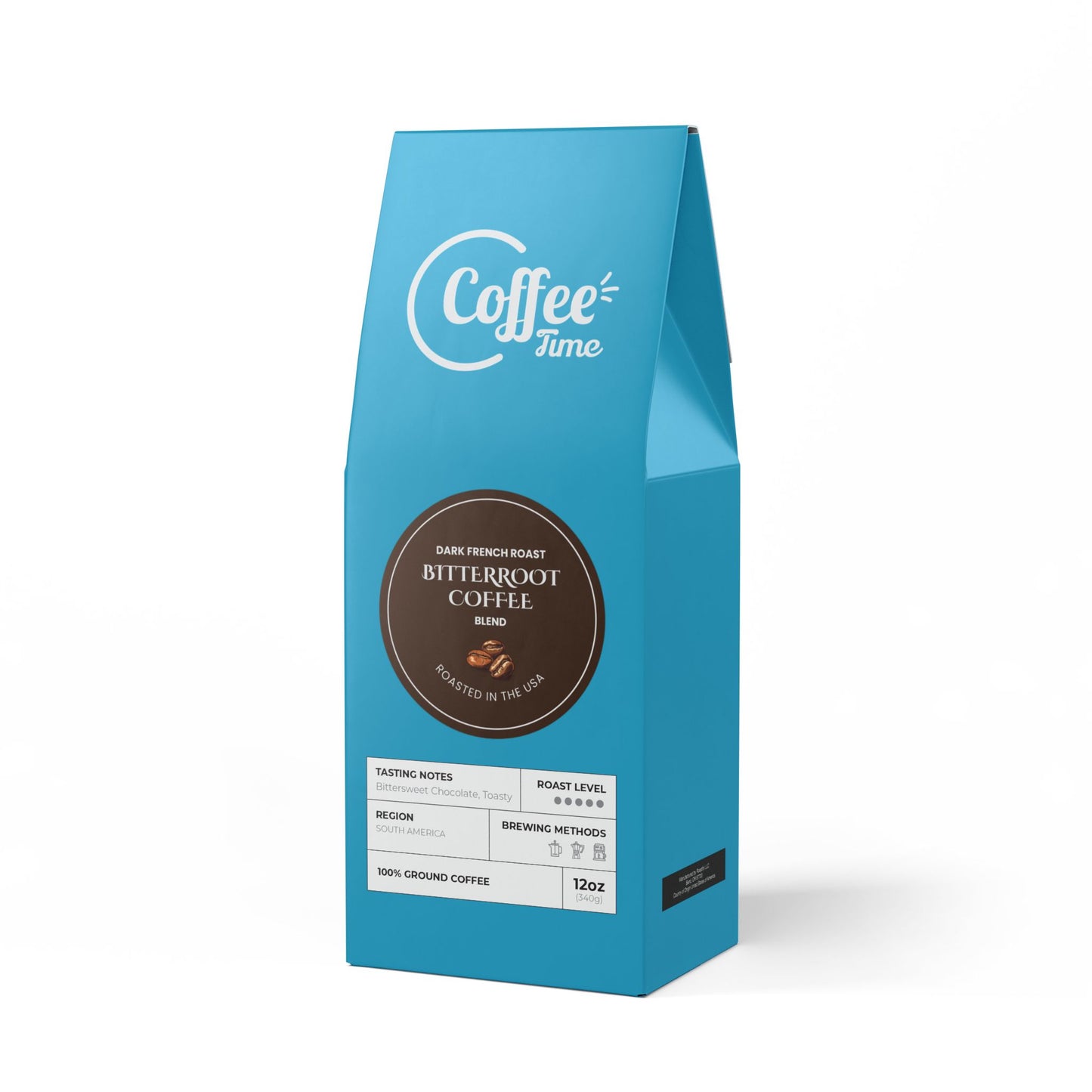Bitterroot Coffee Blend (Dark French Roast) - Roasted with care in the USA.