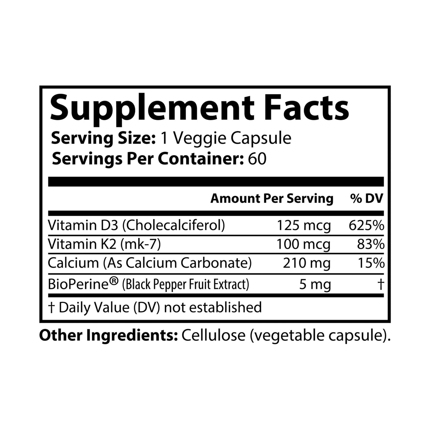 CardioCalm - Vitamin K2 + D3 Supplement (60 Capsules)